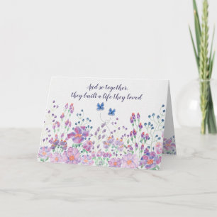 Anniversary Watercolor Floral Border Card