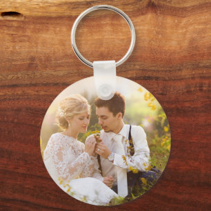 Anniversary wedding couple keepsake photo keychain