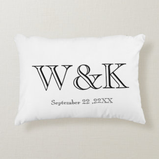 Anniversary wedding couple monogram initial  accent pillow