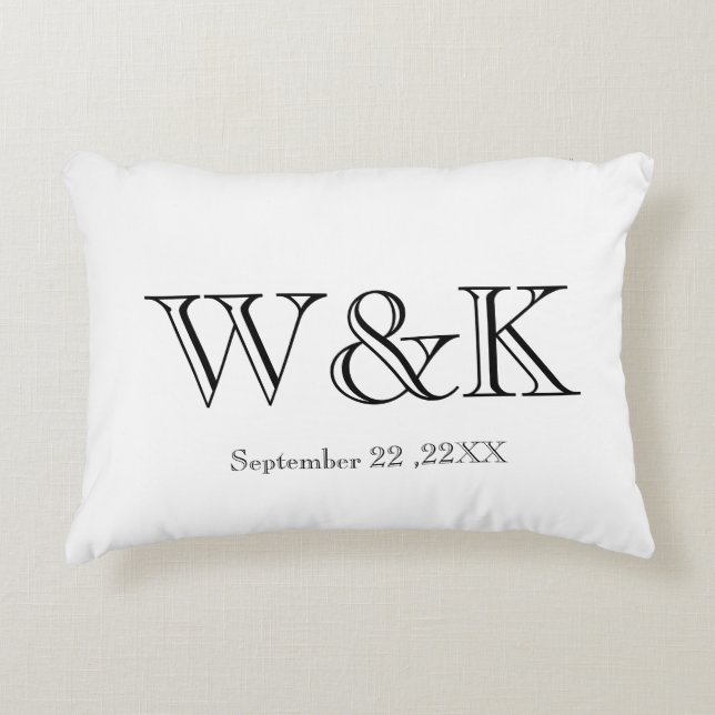 Anniversary wedding couple monogram initial  accent pillow (Front)