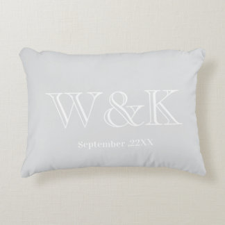 Anniversary wedding couple monogram initial accent pillow