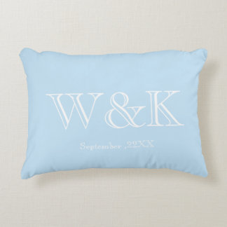 Anniversary wedding couple monogram initial accent pillow