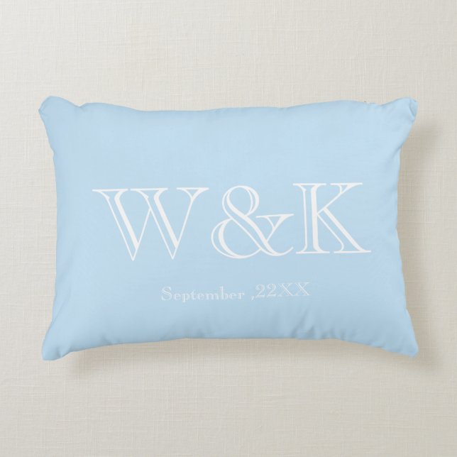 Anniversary wedding couple monogram initial accent pillow (Front)