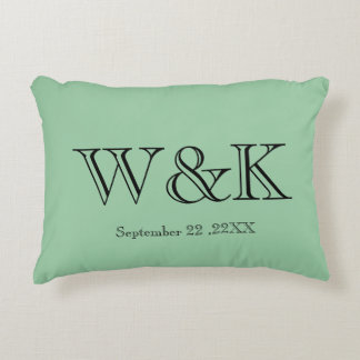 Anniversary wedding couple monogram initial accent pillow