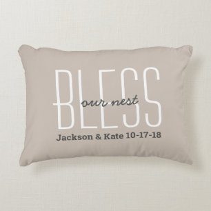 Anniversary Wedding Date Bless Our Nest Custom Accent Pillow