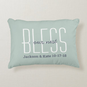 Anniversary Wedding Date Bless Our Nest Custom Accent Pillow