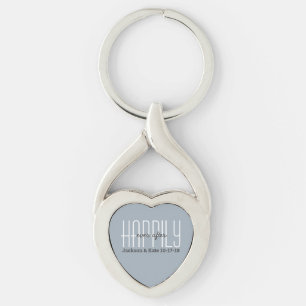 Anniversary Wedding Date Happily Ever After Custom Keychain