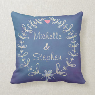 Anniversary Wedding Gift Personalized Hand Drawn Throw Pillow