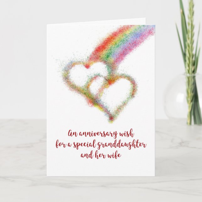 Anniversary Wish for Granddaughter and Wife Card (Front)