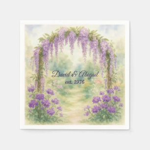 Anniversary Wisteria Archway In a Summer Garden Napkin