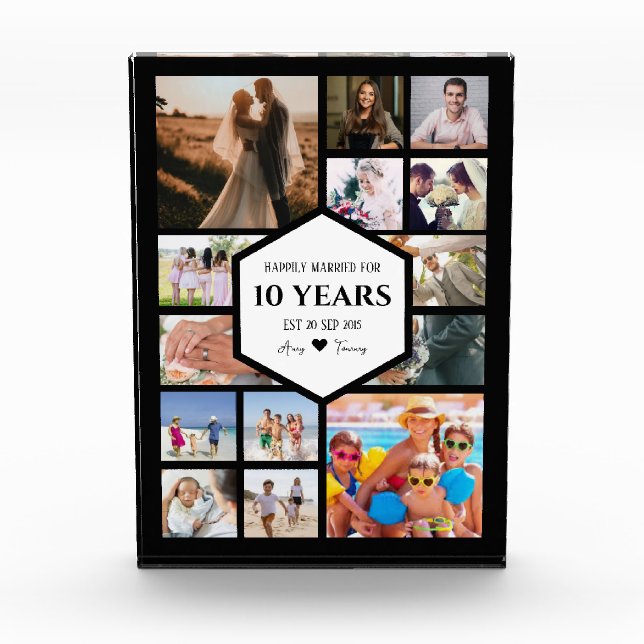 Anniversary With Hexagon Center Photo Block (Front)