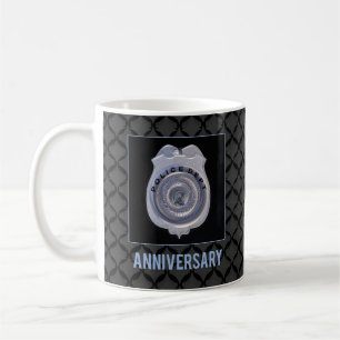 Anniversary with Police Department, Badge Coffee Mug