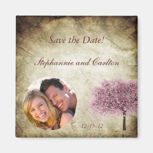 Annonce de mariage Magnet arbre rose