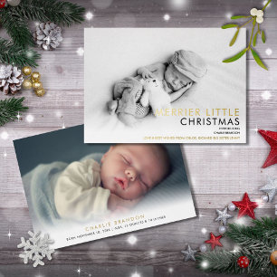 Annonce de naissance de Noël avec 2 photos et feui