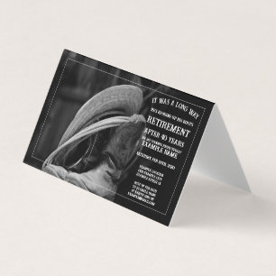 Annonce de retraite avec chapeau de cowboy et bott