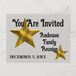 Annonce de réunion de famille Invitation Gold Star