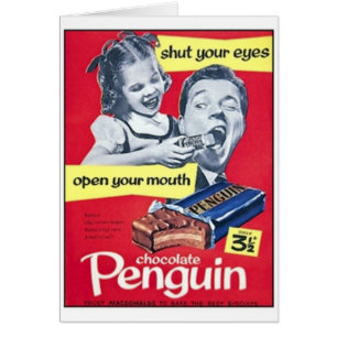 Annonce vintage au chocolat Penguin