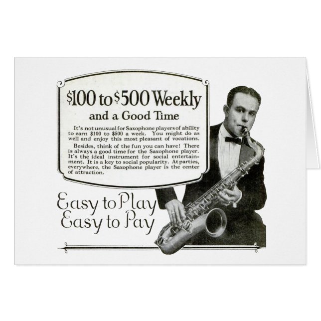 Annonce Vintage Saxophone (Devant horizontal)