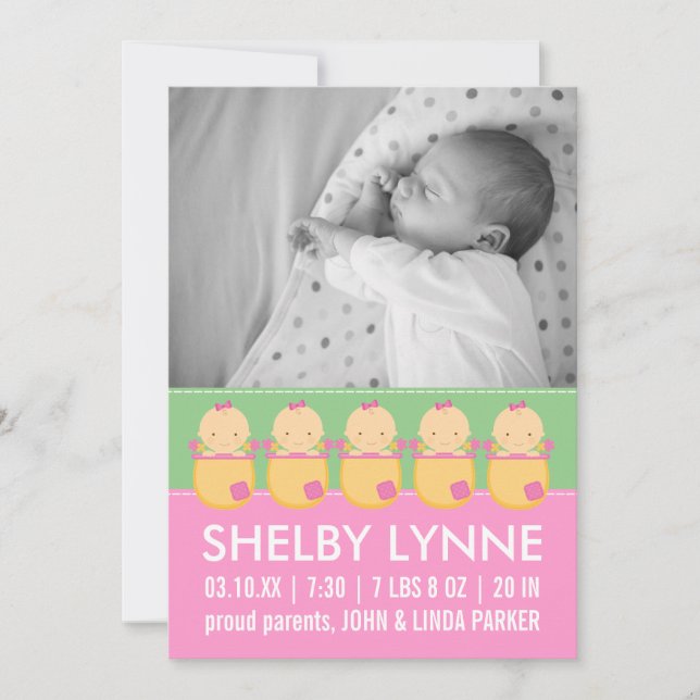 Annonces de naissance Carte photo de bébé (Devant)
