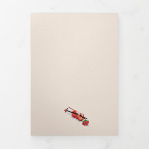 Annonces / invitations Violon avec une rose
