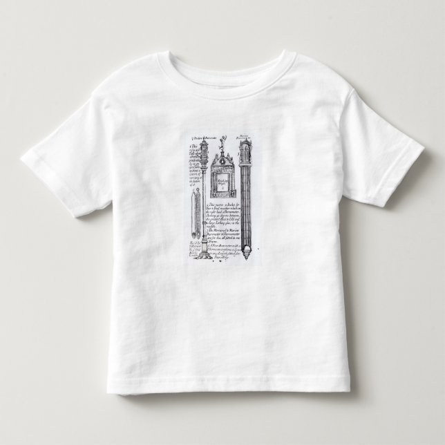 Annotated Illustration of Pendent, Diagonal Toddler T-shirt (Front)