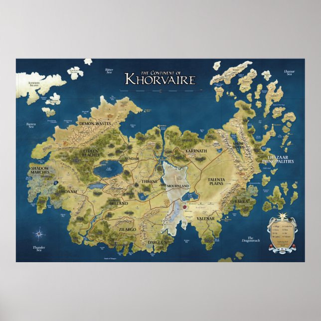 Annotated Map of Khorvaire (Eberron) Poster (Front)