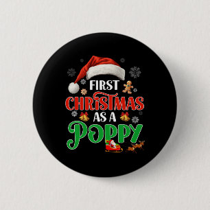 Announcement First Christmas As A Poppy Matching F 2 Inch Round Button