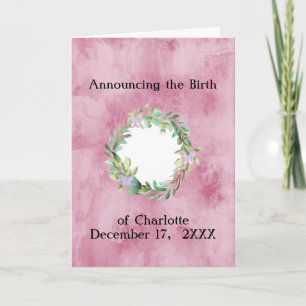 Announcement of Baby Birth for Girl add Photo