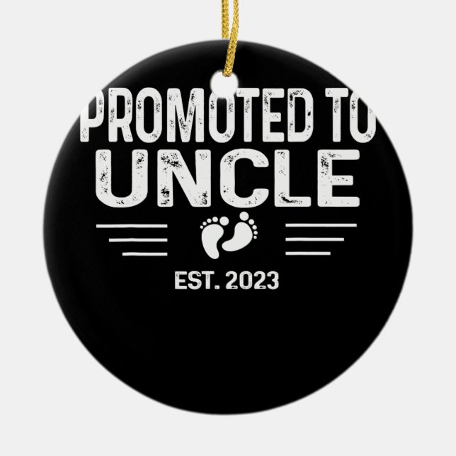 Announcement of pregnancy Promoted to Uncle Est Ceramic Ornament (Front)
