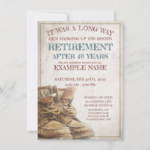 Announcement of retirement with old boots