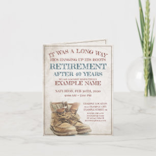 Announcement of retirement with old boots