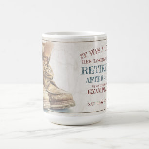 Announcement of retirement with old boots V2.0 Magic Mug