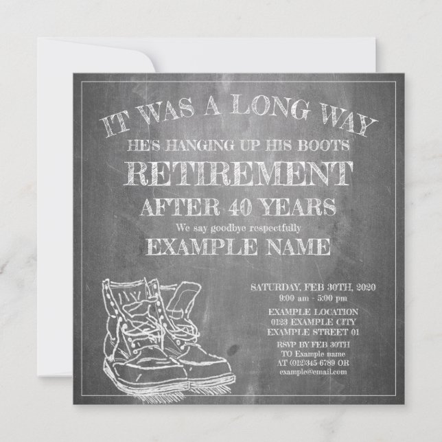 Announcement of retirement with old boots V3.0 (Front)