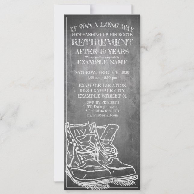 Announcement of retirement with old boots V3.0 (Front)