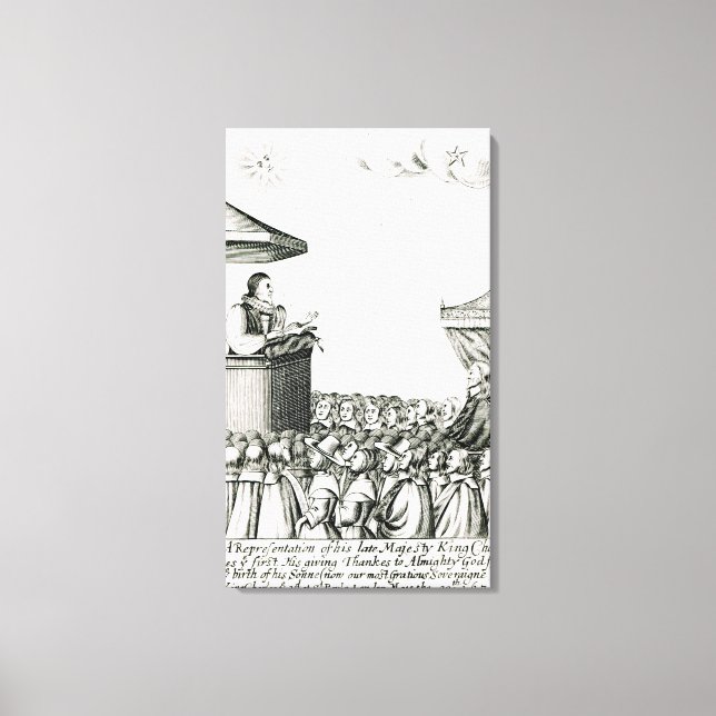 Announcement of the Birth of Charles I's Son Canvas Print (Front)