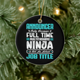 Announcer Job Title Profession Skills Funny Worker Ceramic Ornament