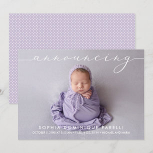 Announcing Baby Girl Photo Birth Announcements