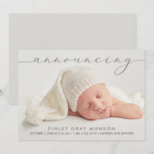Announcing Baby Photo Birth Announcements