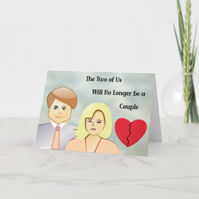 Announcing Divorce with Illustrated Couple Card (Front)