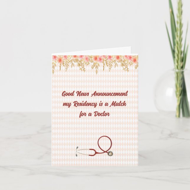 Announcing Residency is Match for Doctor Card (Front)