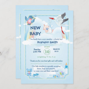 announsment for new baby, it is a boy invitation