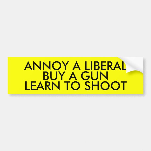 ANNOY A LIBERAL: BUY A GUN LEARN TO SHOOT BUMPER STICKER (Front)