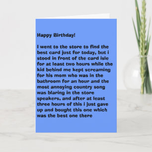 Annoyed Birthday Card