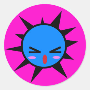 annoyed blob classic round sticker