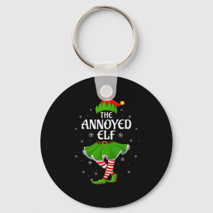 Annoyed Elf Christmas Family Girls Women Elf Squad Keychain