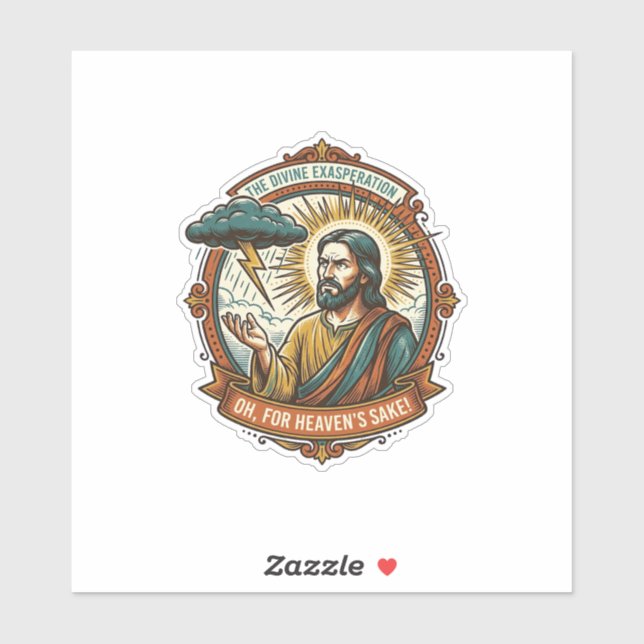 Annoyed Jesus Dark Rain Cloud Lightning Weather Hu (Sheet)