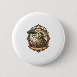 Annoyed Jesus Dark Rain Cloud Lightning Weather Hu 2 Inch Round Button