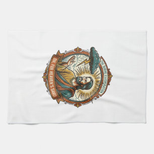 Annoyed Jesus Dark Rain Cloud Lightning Weather Hu Kitchen Towel