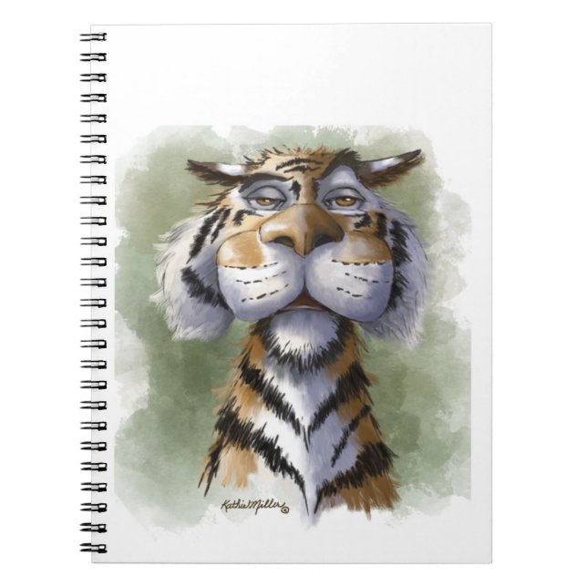 Annoyed Tiger Cartoon Notebook (Front)