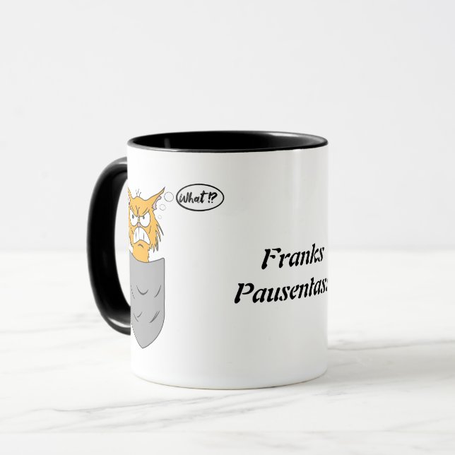 annoying cat in chest pocket mug (Front Left)